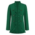 thumbnail image 2 of Baqcunre Crop Tops Women's Autumn And Winter Fashion Ruffle Button Long Sleeve Short Suit Blazer For Women 2023 Fall Outfits Green M, 2 of 9