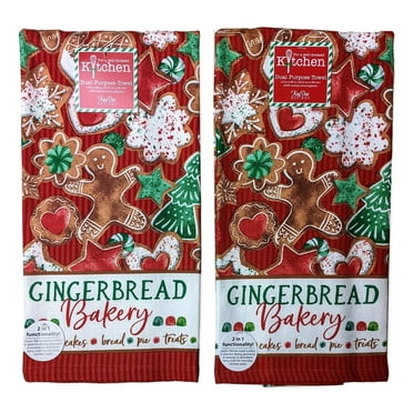 Set Of 2 Pinecone Trails Black Bear Kitchen Towels - 100% Cotton Terry By Kay Dee