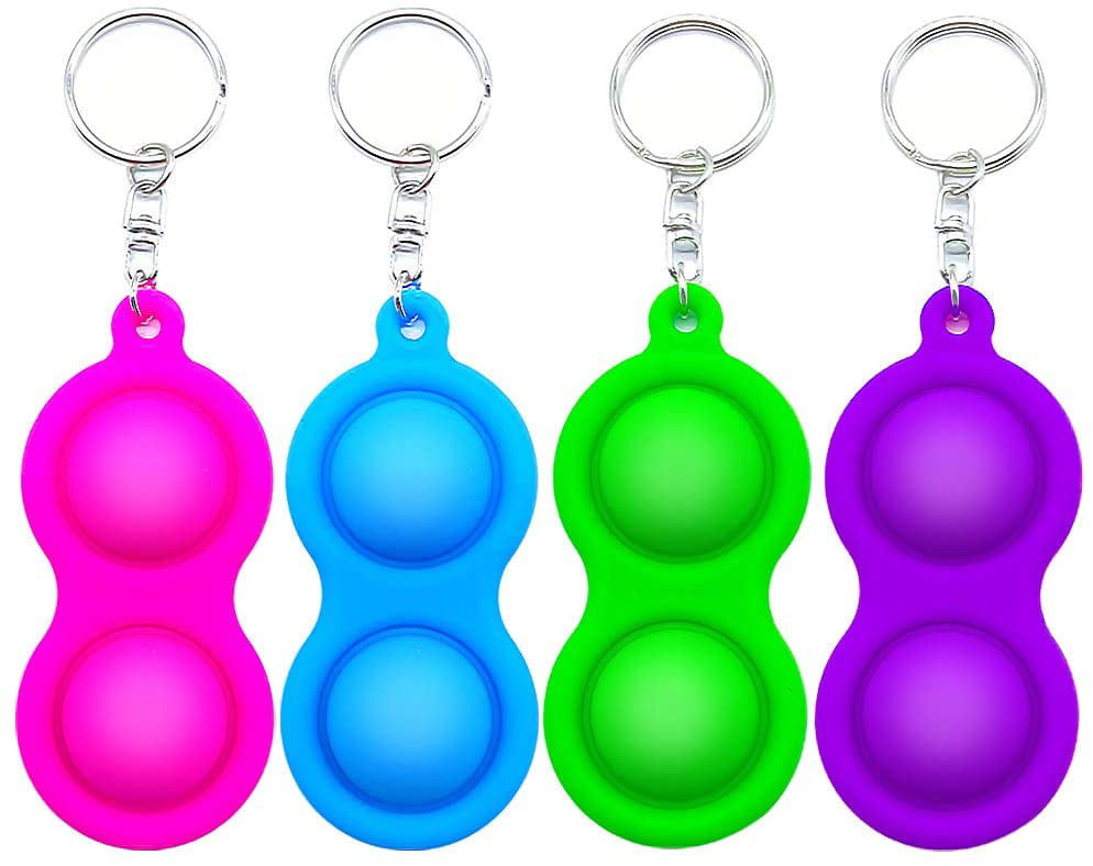 Multicolor Fidget Bubble Popper Details about   Triple Simple Dimple Silicone Keychain 