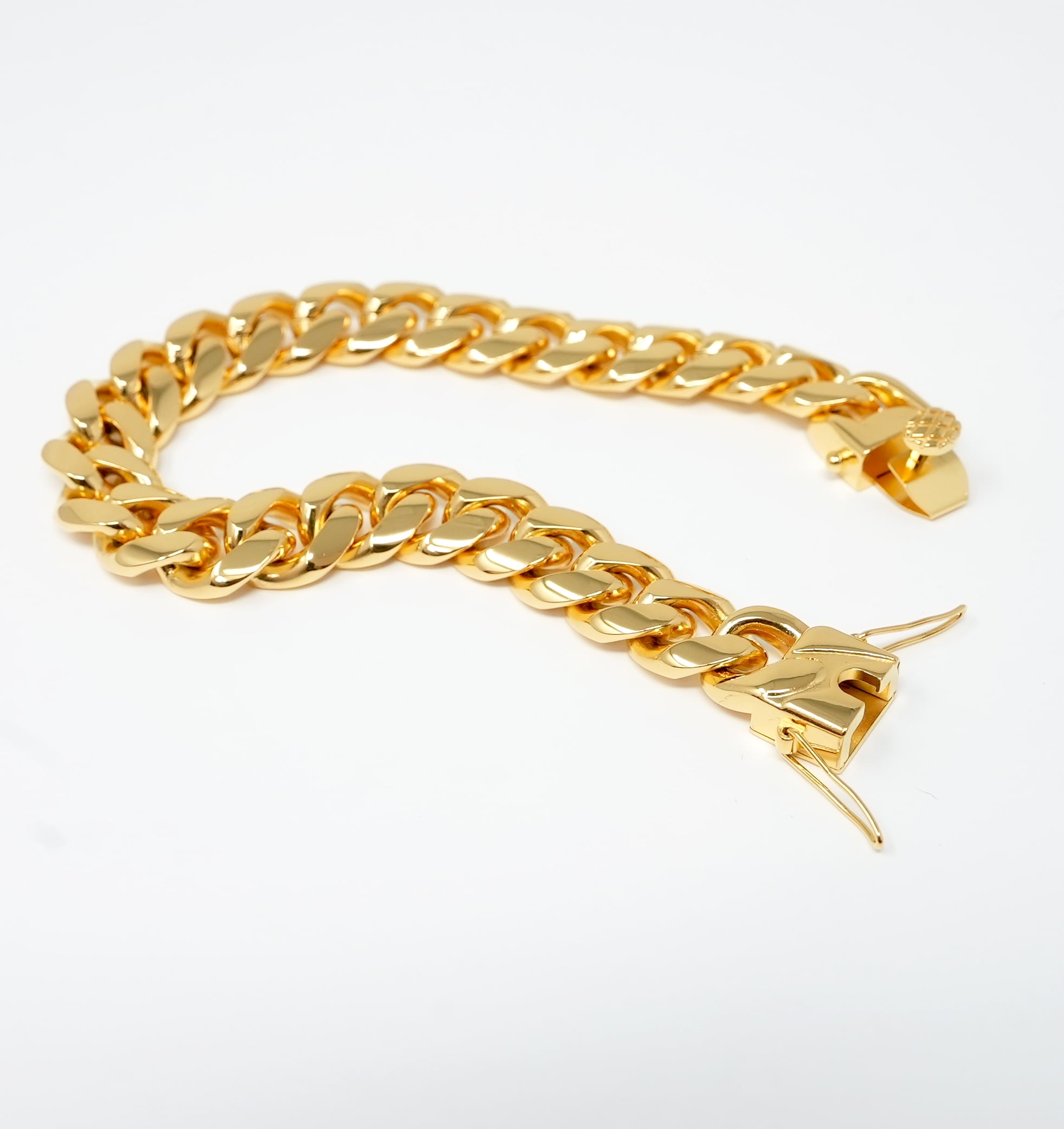 24K Gold bracelet 12MM Cuban Link Gold Bracelet for Men Gold Filled Women Wife Husband Gift for him Diamond Cut
