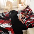 thumbnail image 5 of Homewish Swirl Circle 7 Pieces Full Size Bedding Sets,Modern Artwork Full Size Bed in a Bag,Red White Black,Black Reversible, 5 of 8