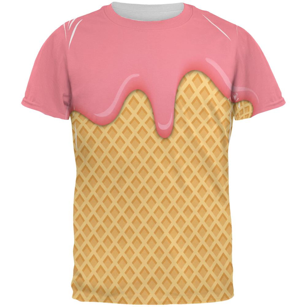 Melting Strawberry Ice Cream Cone All Over Mens T Shirt Multi X-LG -  Walmart.com