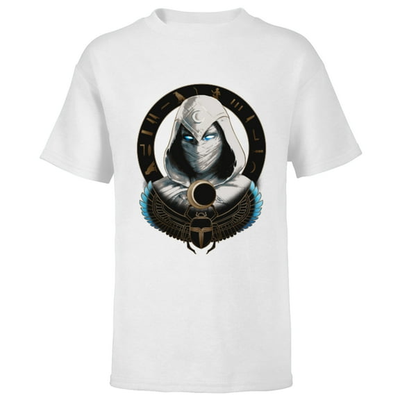 Marvel Moon Knight Egyptian Hieroglyphs - Short Sleeve T-Shirt for Kids - Customized-White