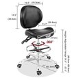 thumbnail image 3 of Grace & Grace Rolling Drafting Chair Height Adjustable Stool with Backrest and Footrest for Computer,Studio,Workshop,Classroom, Lab, Counter, Home Office, Work from Home Chair, Home Desk Chair (Black), 3 of 5