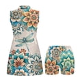 thumbnail image 4 of Yuyamidu Boho Floral Dragonfly Womens Tennis Golf Dresses Size 2XL Lightweight Golf Athletic Workout Exercise Dress Built in Shorts Workout Dresses Polyester Athletic Dress with Shorts, 4 of 7
