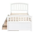thumbnail image 4 of [Luckynote]Twin Size Platform Storage Bed Solid Wood Bed with 6 Drawers,White, 4 of 9