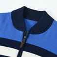 thumbnail image 5 of Yuyangdpb Men's Sweaters 1/4 Zip Up Lightweight Casual Striped Pullover Polo Sweaters Darkblue S, 5 of 9