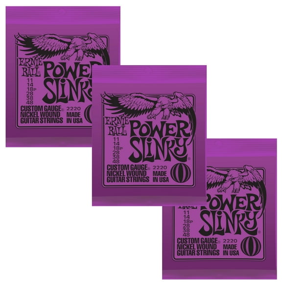 Ernie Ball Guitar Strings 2- Pack Power Slinky Electric 11-48 Nickel Wound