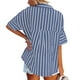 thumbnail image 5 of Sonducket Camisa de mujer Media manga Raya Raya Blusa Bolsillos Botón Blusa Bolsillos Botón Cuello en V Top Prendas para la parte del cuerpo azul marino L Sonducket AP003125-23, 5 of 6