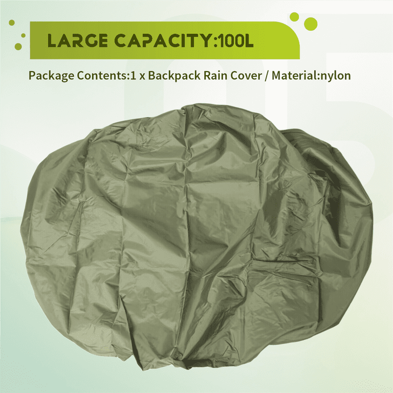 100L Backpack Rain Cover Waterproof Bag Dust Hiking Travel Camping Bags  Portable Large, Green - Walmart.com
