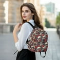 thumbnail image 6 of FORMRS Mini Backpack Purse for Women Travel Daypack Casual Shoulder Bag, Skull Red Rose Hat Pattern, 6 of 7