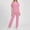 Pink, variant on Avrnliq Womens Scrubs Set Black - V-Neck Short Sleeve Top with Front Patch Pockets & Straight Leg Pants, Size 2XL