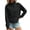 Black, variant on Spring Fall Long Sleeve Women Solid Ribbed Henley Casual Crop Sweatshirt