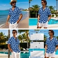 thumbnail image 4 of Xixirimido Daisy Flower Blue Print Matching Sets for Beach Vacation Men's Hawaiian Shirt & Women's Sleeveless Midi Dress Hawaiian Matched Couples Summer Outfits, Size M, 4 of 7