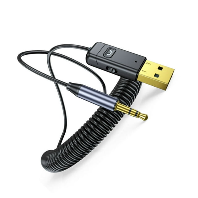 Seitruly Interior del coche Audio inalámbrico Adaptador compatible con Bluetooth Vehículo Transmisor USB Receptor Señal portátil Auto Teléfono y Comunicación