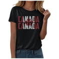 thumbnail image 2 of Trendfront Womens Canada Letter Graphic T Shirts Crewneck Short Sleeve Maple Leaf Print Casual Summer Tee Tops, 2 of 4