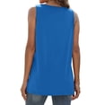 thumbnail image 5 of DeHolifer Womens Tank Tops Loose V-Neck Ruched Sleeveless Tops Casual Basic Banded Shirts Blue S, 5 of 5