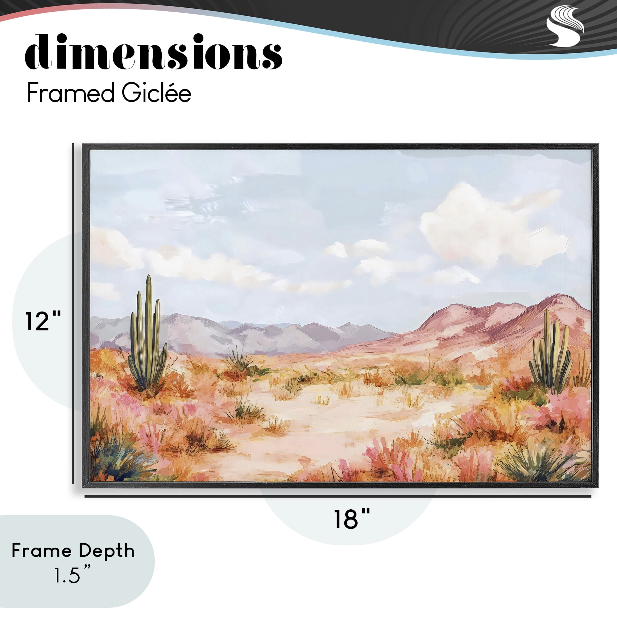 Stupell Industries Pastel Desert Dream Sunset Black Framed Giclee Art, design by Creative Studio