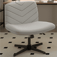 thumbnail image 2 of Alden Design Fabric Swivel Desk Chair with No Arms, Light Gray, 2 of 9
