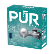 PUR PLUS Faucet Mount Water Filtration System, Horizontal, Matte Silver, PFM300V