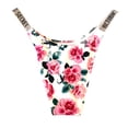 thumbnail image 2 of Victoria's Secret Shine Logo Strap Brazilian Swim Bottom Pink Roses Floral Size Medium NWT, 2 of 2