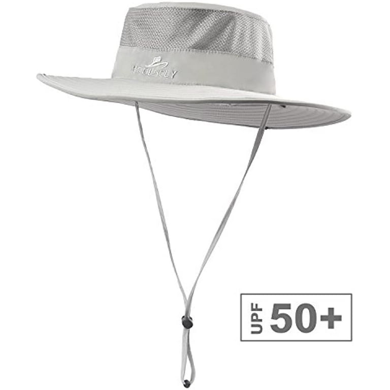 KOOLSOLY Fishing Hat,Sun Cap with UPF 50+ Sun Protection and Neck  Flap,Bucket Hat for Man and Women-Gray