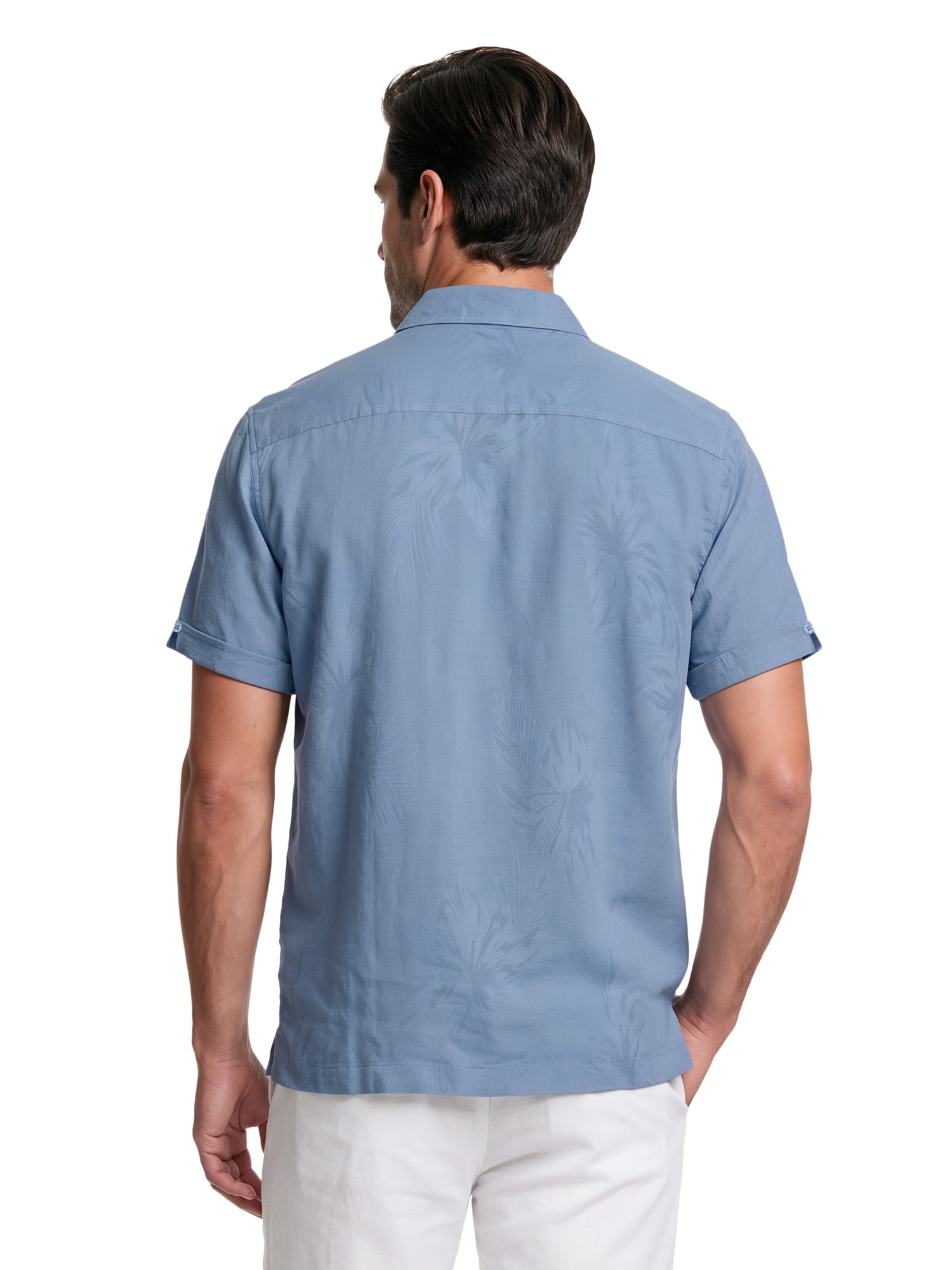 Havanera Men’s & Big Men’s Floral Jacquard Short-Sleeve Button-Down Resort Shirt, Sizes S–5XL