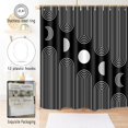 thumbnail image 5 of Boho Shower Curtains for Bathroom Mid Century Minimalist Abstract Aesthetic Modern Bathroom Decor Curtain Machine Washable Waterproof Fabric with 12 Hooks (Black Minimalist, 72" x 72"), 5 of 6