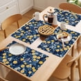 thumbnail image 5 of Lemon Bird Placemats Set of 6 Blue Yellow Pastoral Flowers Plant Summer Place Mats Indoor Wipeable Table Mats Washable Cloth Dining Table Placemats for Kitchen Holiday Party Home Decor 13x19 Inch, 5 of 9