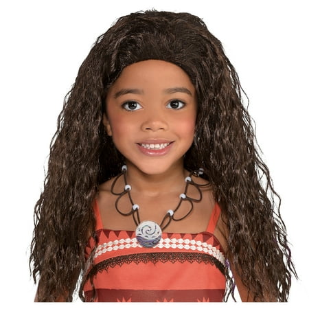 Suit Yourself Moana Wig for Children, One Size, Features Long, Brown Curly Hair Just like Moana's Signature Movie Look