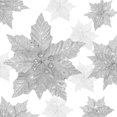 thumbnail image 6 of DiMaddie 12 Pcs Glitter Poinsettia Flowers for Xmas Tree Decoration, 6 of 6