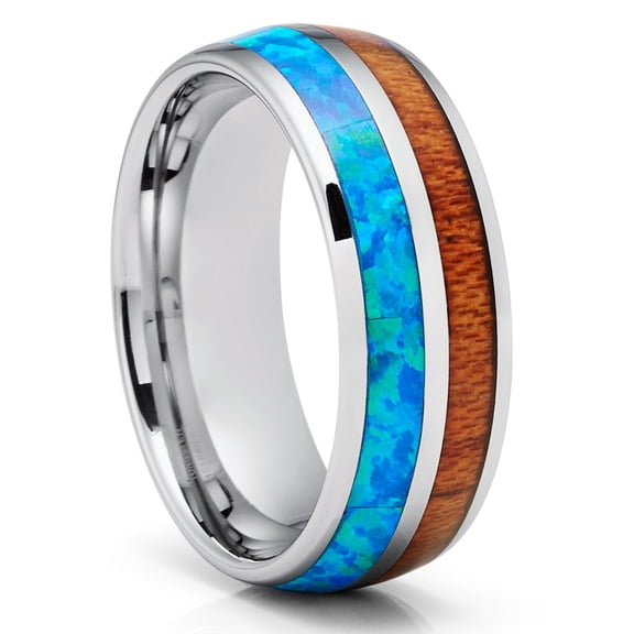 Turquoise Wedding Ring,Tungsten Wedding Ring,8mm Wedding Ring,Engagement Ring,Anniversary Ring,Engagement
