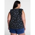 thumbnail image 3 of Terra & Sky Women's Plus Sleeveless Eyelet Ruffled Trim Cotton Tank Top, Sizes 0X-5X, 3 of 5