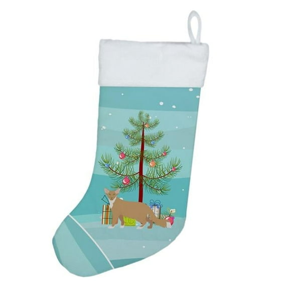Oriental Longhair #2 Cat Merry Christmas Christmas Stocking 13.5 in x 18 in