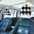 thumbnail image 5 of 2 piezas de decoración navideña para silla de coche, funda trasera para silla de tartán rojo y negro, funda para reposacabezas de coche, cojín para coche, 5 of 5