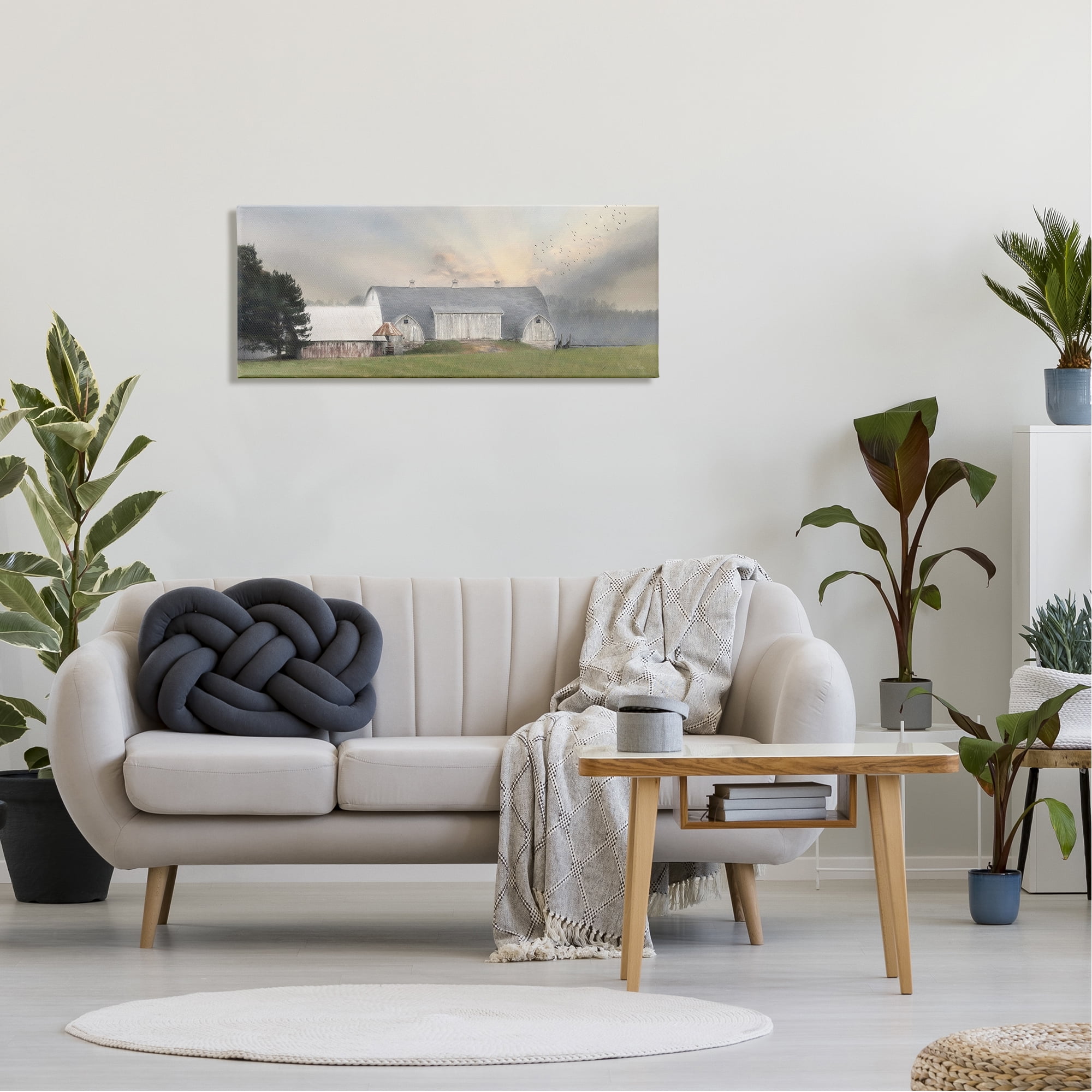 Stupell Industries Sunlit Barn Birds Flying Rural Countryside Pasture Graphic Art Gallery Wrapped Canvas Print Wall Art, Design by Lori Deiter
