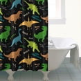 thumbnail image 4 of Black Cartoon Dinosaurs Text Pattern Shower Curtain 84"x72" ,Bathroom Decorative Shower Curtains Set with 12 Hooks,Modern Waterproof Washable Shower Curtain, 4 of 6