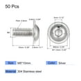 thumbnail image 2 of Uxcell M5 x 10mm 304 Stainless Steel Flanged Button Head Socket Cap Screws 50 Pack, 2 of 5