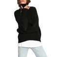 thumbnail image 1 of FOCUSNORM Chandail à Col Roulé Ample pour Femmes, Couleur Unie, Manches Longues, Pulls d'Automne et d'Hiver, Tricot Chaud, Mode Urbaine, 1 of 8