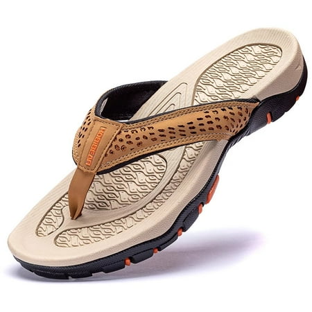

HOBIBEAR Mens Flip Flop Thong Sandals Indoor and Outdoor（Size 7.5-14Men）