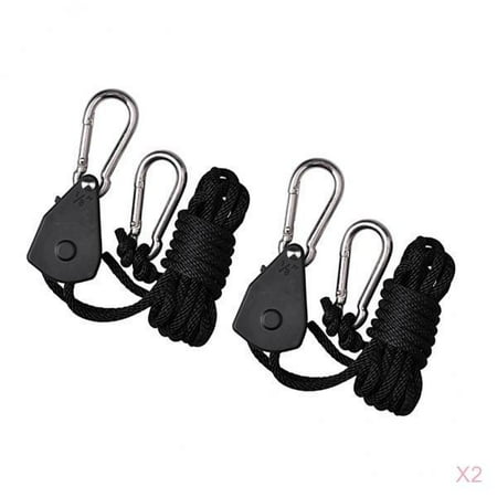 

2 Pair 150lbs Heavy-duty Ratchet Rope Grow Light Rope Hanger Ratchet Hanging