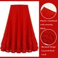 thumbnail image 3 of MSemis Kids Girls Ballet Rad Character Skirt Ballerina Dancewear Vintage Full Circle Flamenco Long Skirt Red 10, 3 of 6