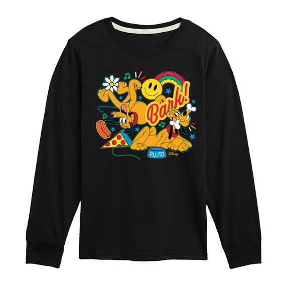 Disney - Pluto Collage - Youth Long Sleeve Graphic T-Shirt