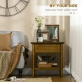 thumbnail image 4 of Homiyad Retro Side Table, End Table with Storage Drawer and Open Shelf for Living Room, Bedroom, Dark Coffee, 4 of 8