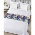 thumbnail image 5 of Xipuska Flower Butterfly Bed Runners for King Size Bed, Decorative Bed Throws for Foot of Bed, Blue Purple Spring Oil Painting Floral Bed Runner Sofa Throw Bedding Scarf Slipcover for Bedroom, 5 of 6
