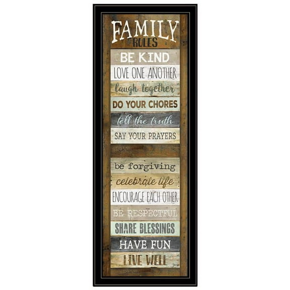 Family Rules Shutter By Marla Rae Printed Wall Art Wood Multi-Color