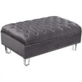 thumbnail image 2 of Home Square 2-Piece Set with Contemporary Velvet Ottoman and Sofa in Gray, 2 of 8