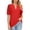 Red, variant on WIZUTIZ T Shirts for Women Holiday Saving Cotton Linen Tshirt Short Sleeve Plus Size Cotton Blend Solid Blouse Cotton Soft V-Neck Tee Oversize Athletic Tshirts Work Out Fashion Ladies T-shirt Navy