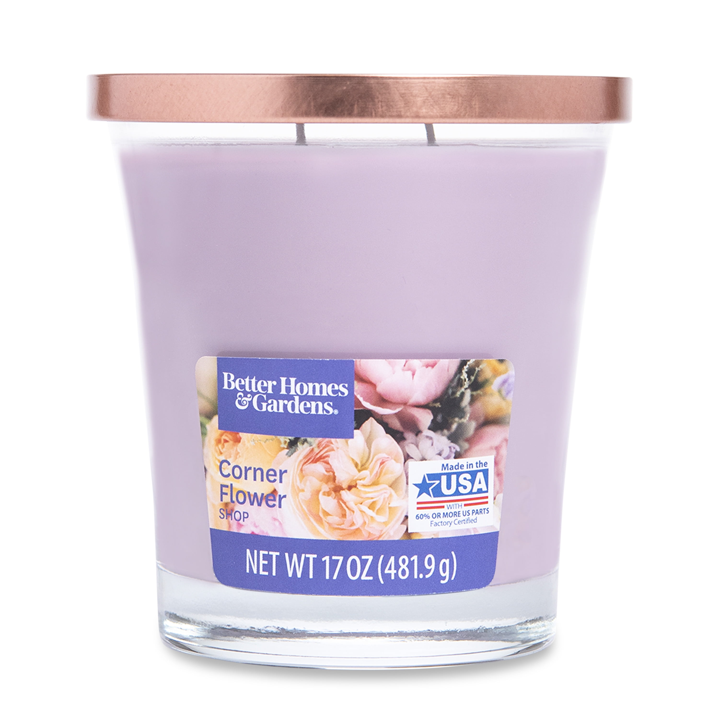 Better Homes & Gardens 17oz Corner Flower Shop Scented 2-wick Jar Candle