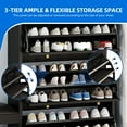 thumbnail image 5 of Uforic Shoe Cabinet with 3 Flip Drawers, Modern Shoe Storage Cabinet with Bench， Freestanding Shoe Rack Storage Organizer Bench for Hallway Entryway, Black, 5 of 10